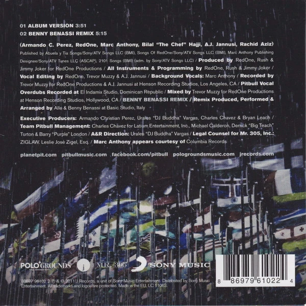 CD Single Pitbull Featuring Marc Anthony "Rain Over Me" – photo 2